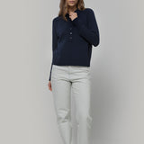 Maglione Polo Donna Lana con Bottoni Demetra - Rifò Lab Moda circolare made in Italy