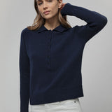 Maglione Polo Donna Lana con Bottoni Demetra - Rifò Lab Moda circolare made in Italy