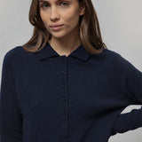 Maglione Polo Donna Lana con Bottoni Demetra - Rifò Lab Moda circolare made in Italy