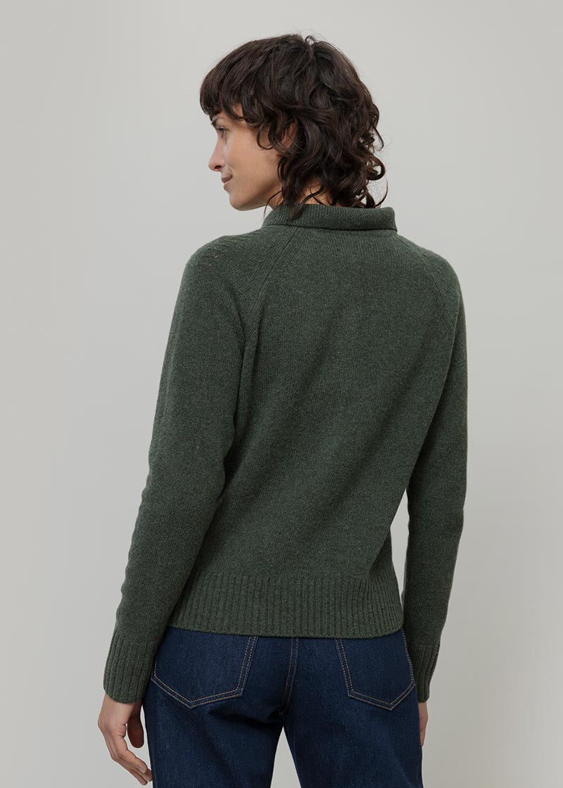 Maglione Polo Donna Lana con Bottoni Demetra - Rifò Lab Moda circolare made in Italy