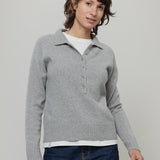 Maglione Polo Donna Lana con Bottoni Demetra - Rifò Lab Moda circolare made in Italy