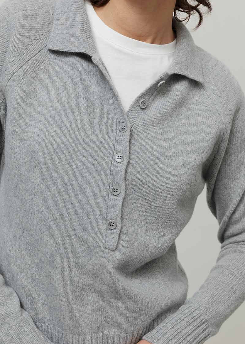 Maglione Polo Donna Lana con Bottoni Demetra - Rifò Lab Moda circolare made in Italy
