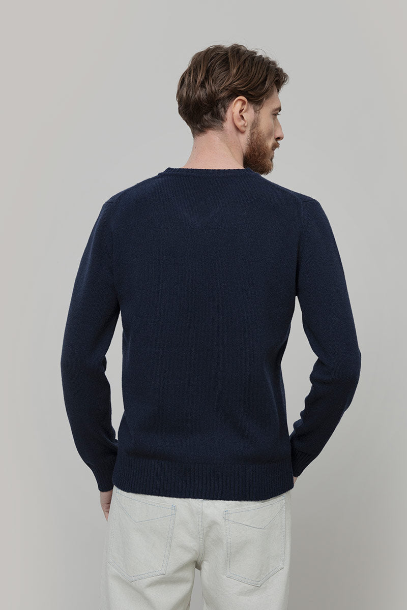Maglione Scollo a V Uomo Cashmere Riciclato Flavio - Rifò Lab Moda circolare made in Italy
Blu Mora