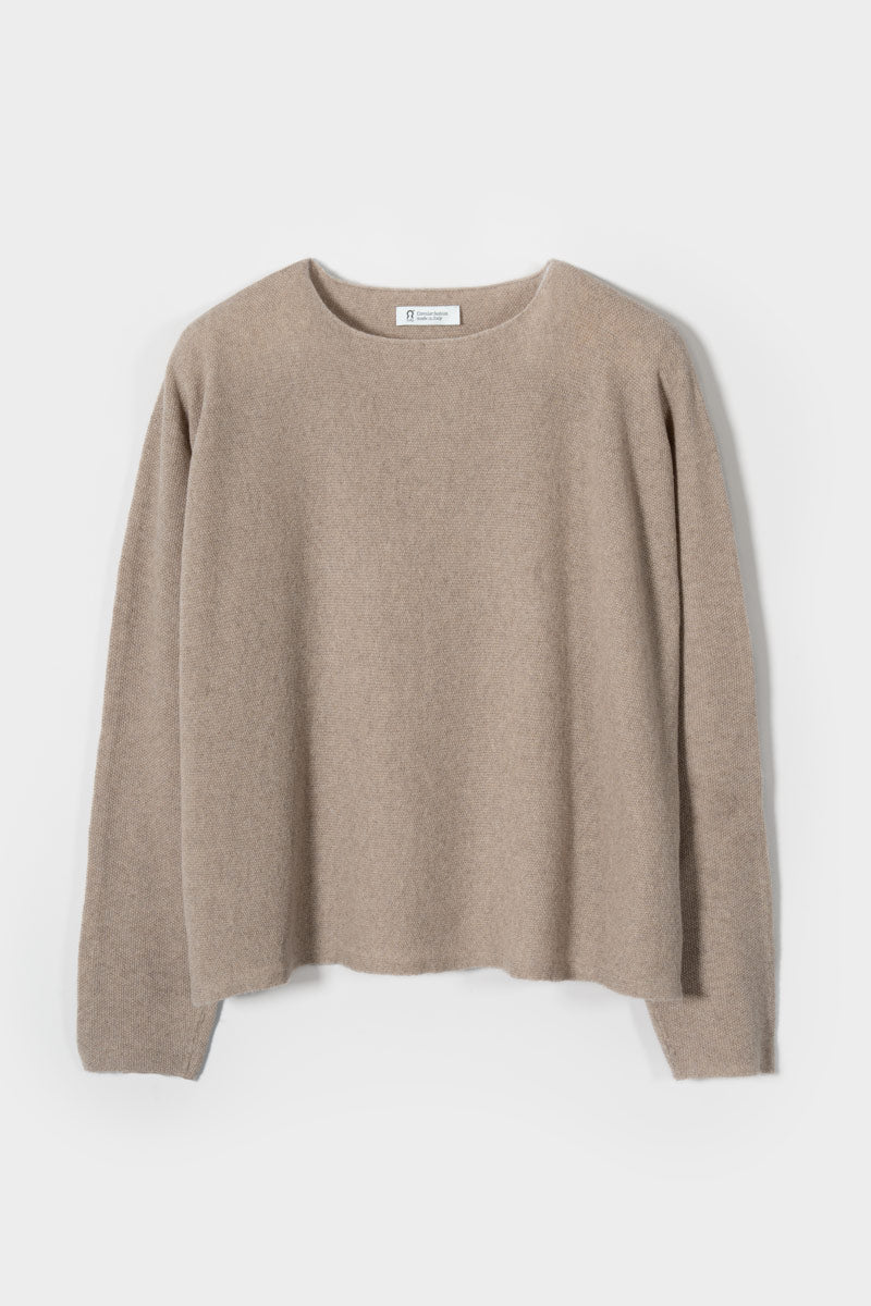 Maglia Donna Cashmere Rigenerato Dorotea Rifò Moda Circolare Made in Italy - Beige