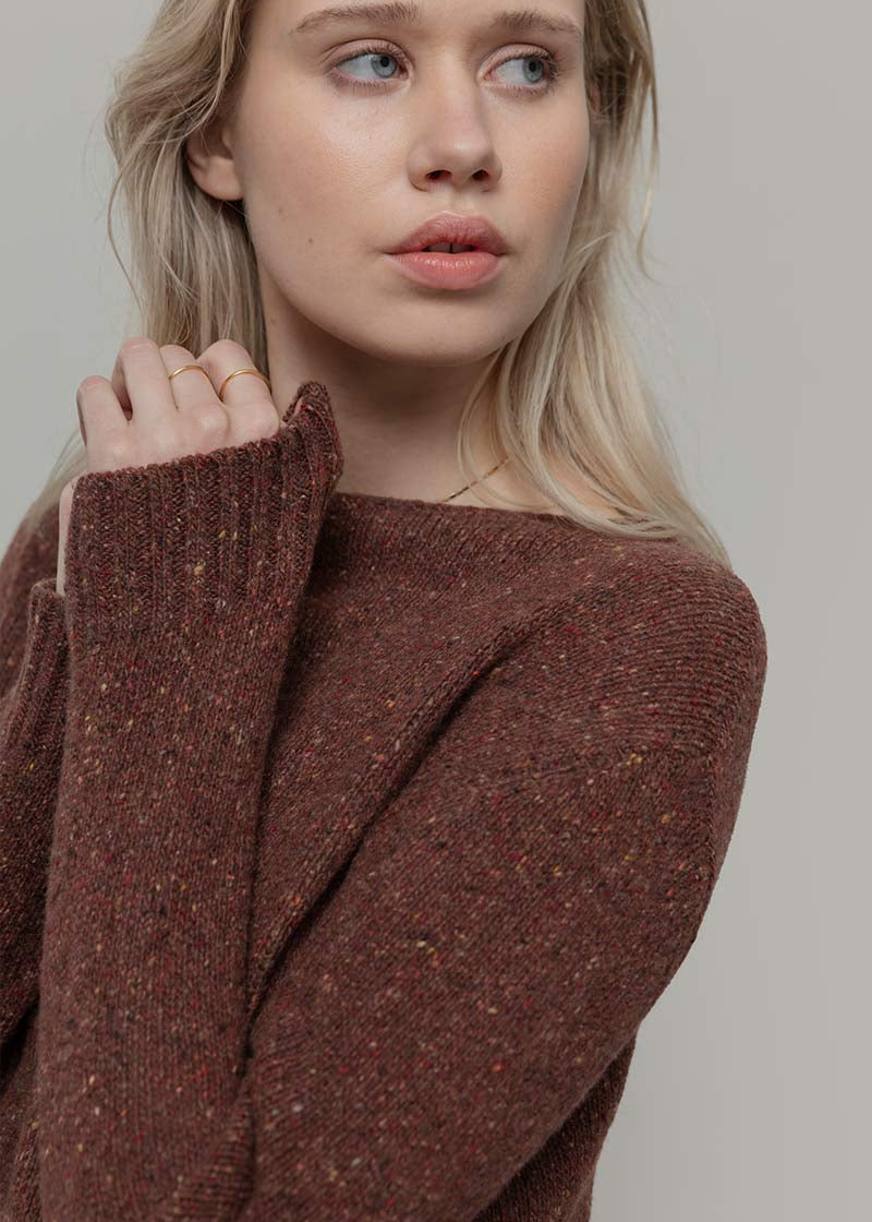 Maglia Donna Cashmere Rigenerato Eloisa Arancio - Rifò Lab Moda circolare made in Italy