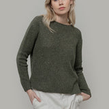 Maglia Donna Cashmere Rigenerato Eloisa Verde - Rifò Lab Moda circolare made in Italy