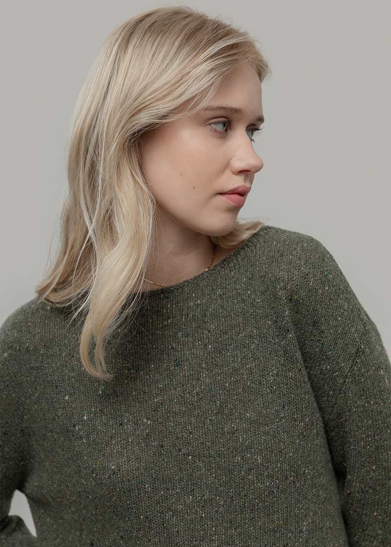 Maglia Donna Cashmere Rigenerato Eloisa Verde - Rifò Lab Moda circolare made in Italy
