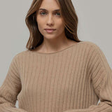 Maglia Scollo a Barca Donna Cashmere Rigenerato Luce - Rifò Lab Moda circolare made in Italy