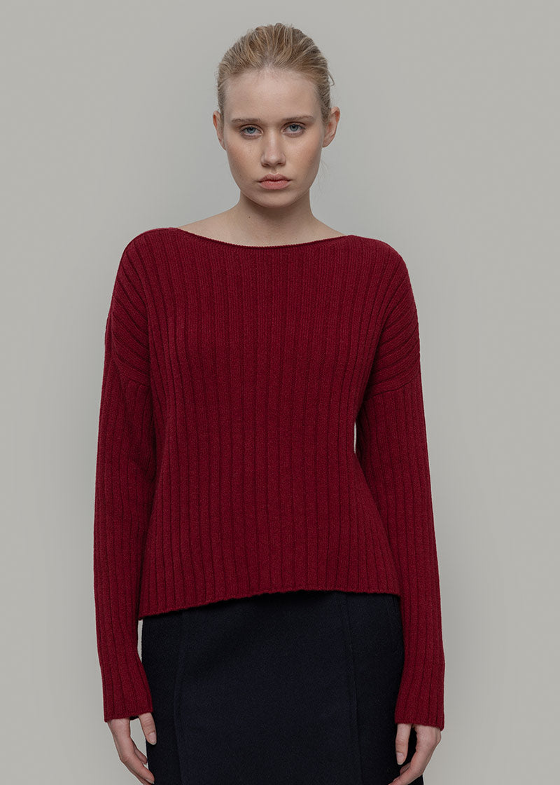 Maglia Scollo a Barca Donna Cashmere Rigenerato Luce - Rifò Lab Moda circolare made in Italy