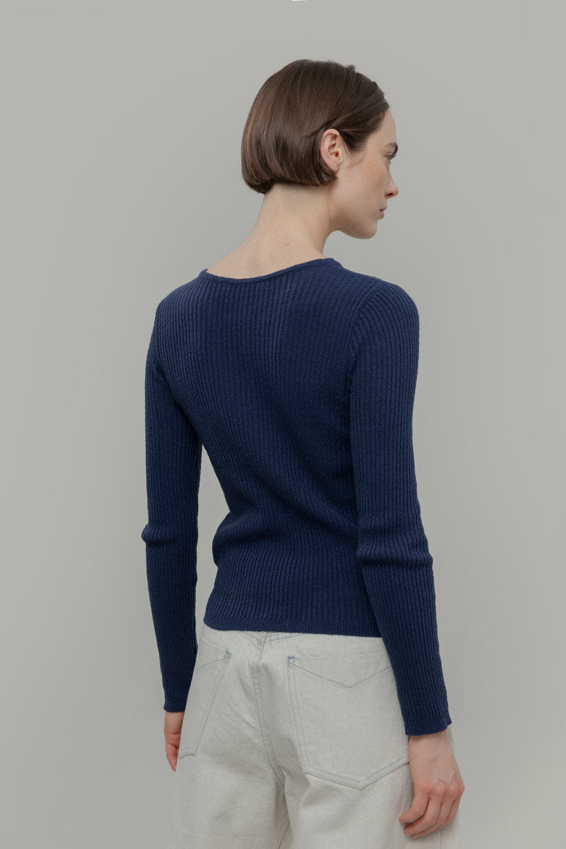 Maglia Seta Donna Nausicaa - Maglia scollo a barca con fiocco donna seta rigenerata - Rifò moda circolare made in Italy