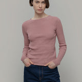 Maglia Seta Donna Nausicaa - Maglia scollo a barca con fiocco donna seta rigenerata - Rifò moda circolare made in Italy