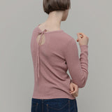 Maglia Seta Donna Nausicaa - Maglia scollo a barca con fiocco donna seta rigenerata - Rifò moda circolare made in Italy