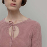 Maglia Seta Donna Nausicaa - Maglia scollo a barca con fiocco donna seta rigenerata - Rifò moda circolare made in Italy