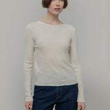 Maglia Seta Donna Nausicaa - Maglia scollo a barca con fiocco donna seta rigenerata - Rifò moda circolare made in Italy