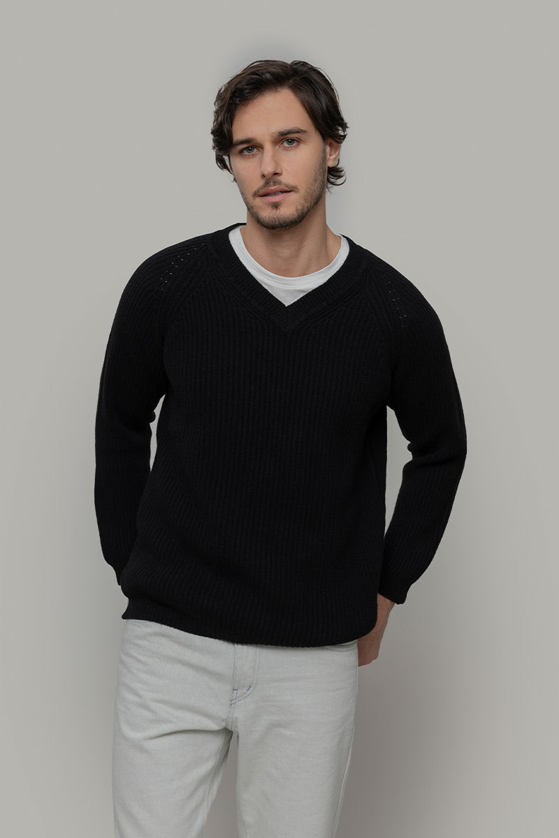 Maglia Scollo a V Uomo Cashmere Costante - Rifò Lab Moda circolare made in Italy