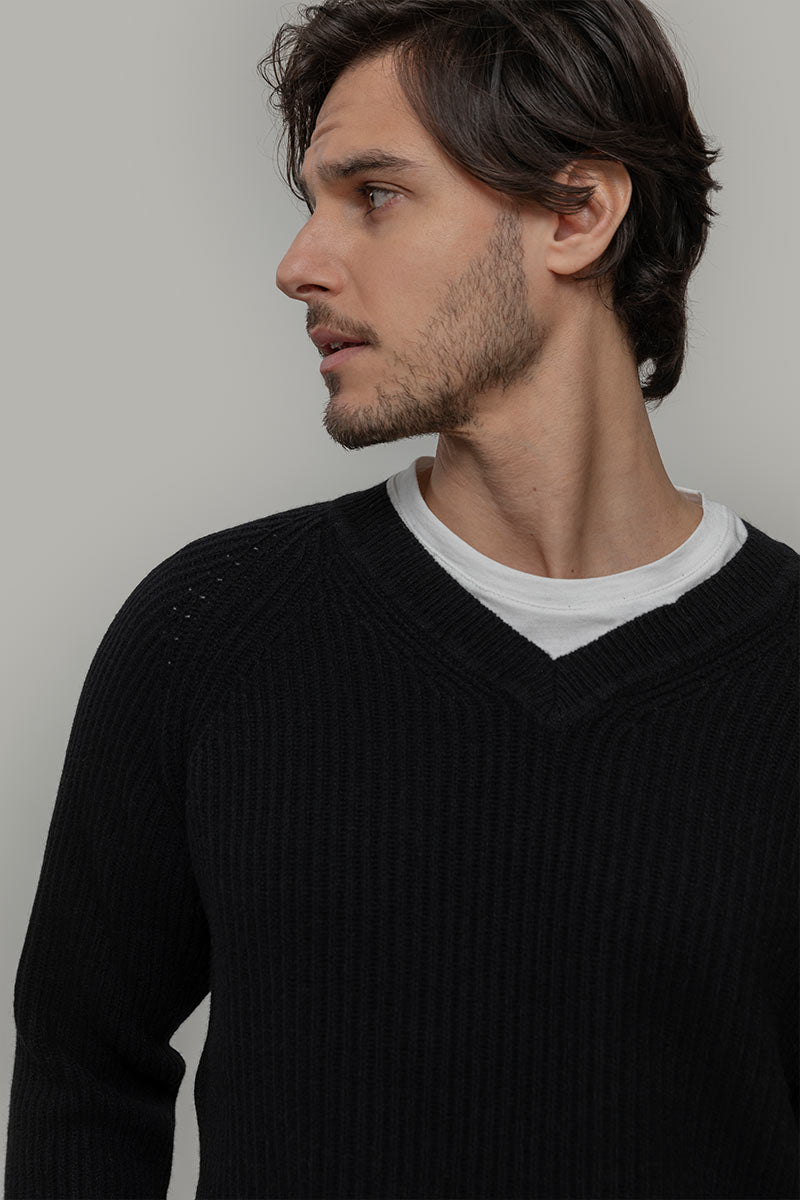 Maglia Scollo a V Uomo Cashmere Costante - Rifò Lab Moda circolare made in Italy