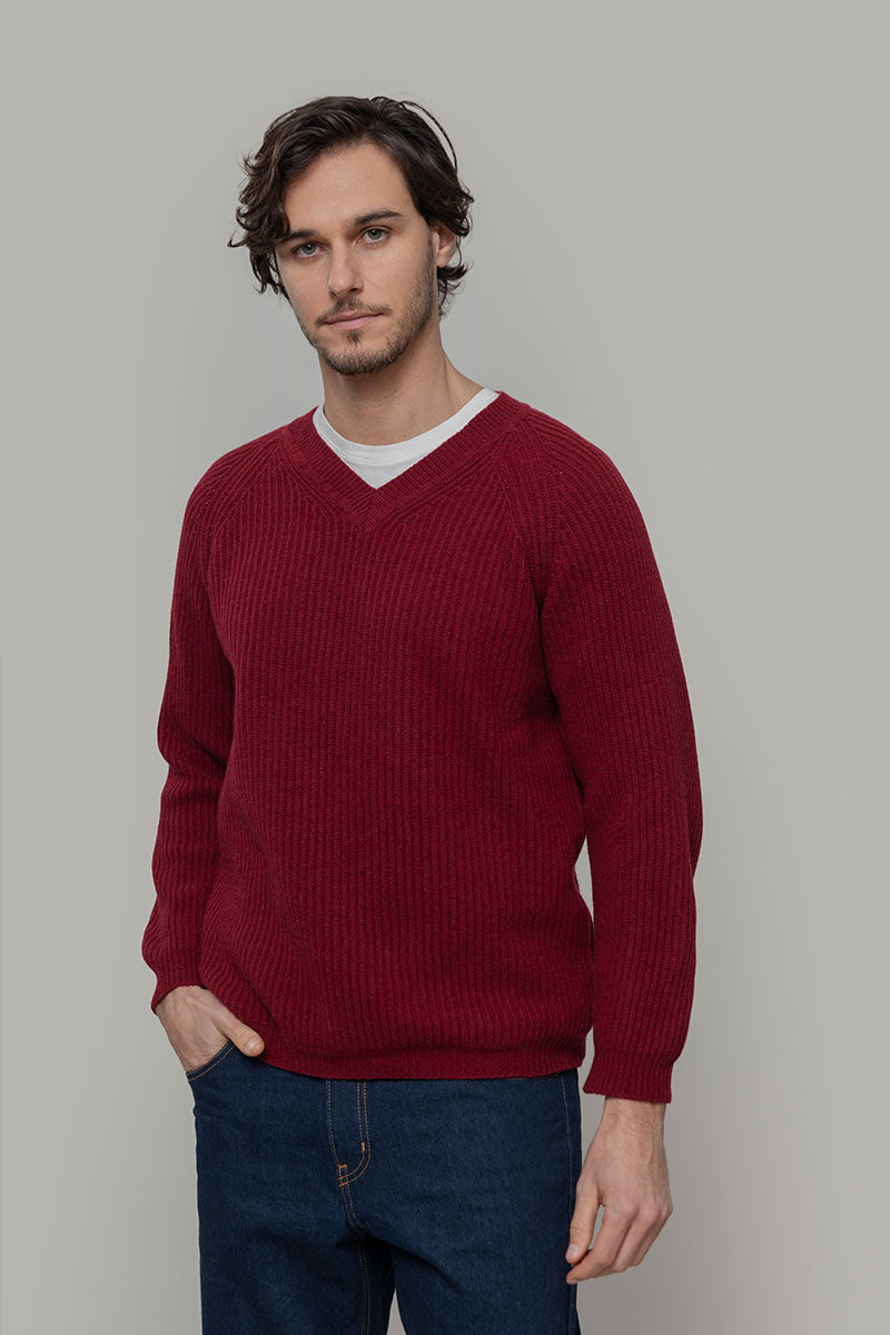 Maglia Scollo a V Uomo Cashmere Costante - Rifò Lab Moda circolare made in Italy