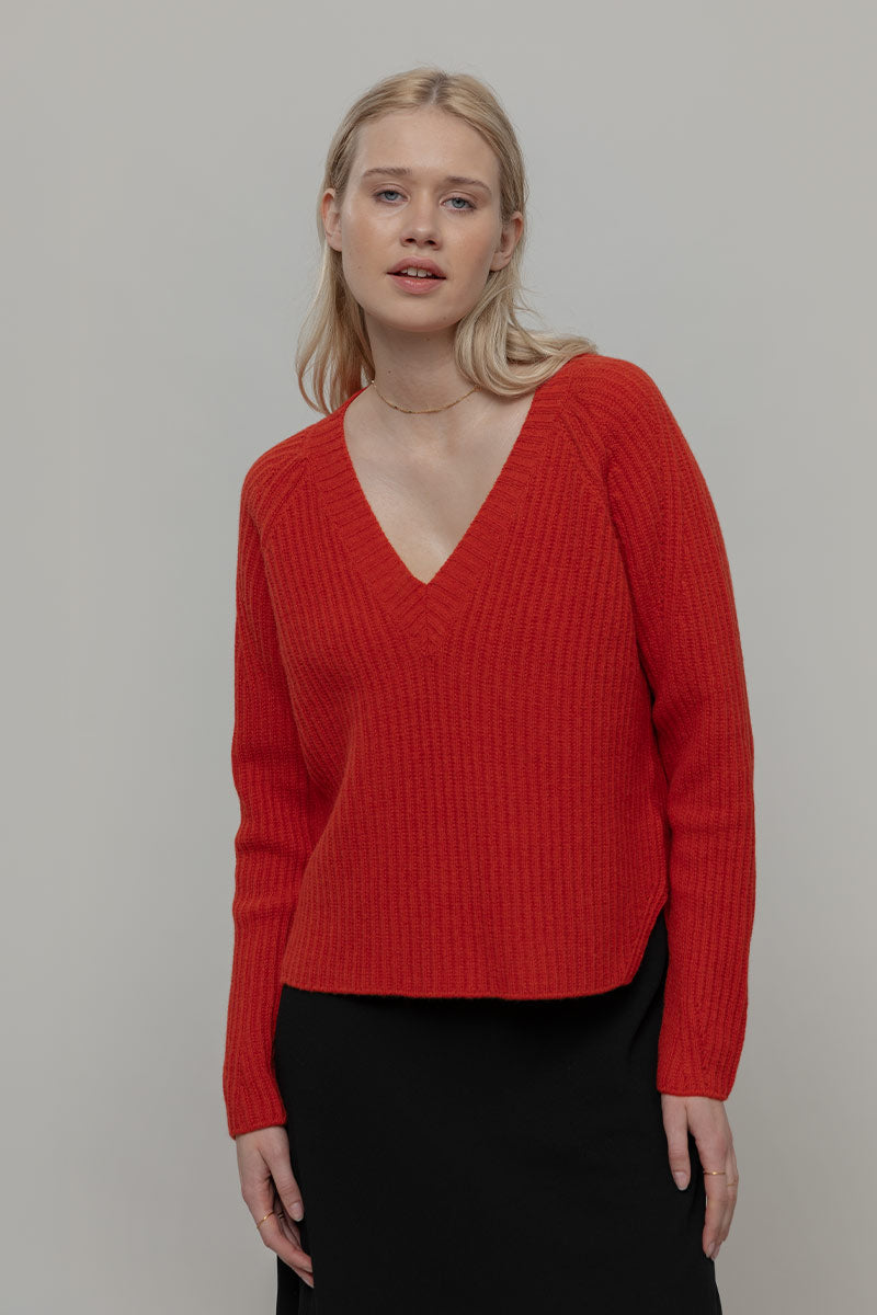 Maglia Scollo a V Donna Lana Manon - Rifò Lab Moda circolare made in Italy