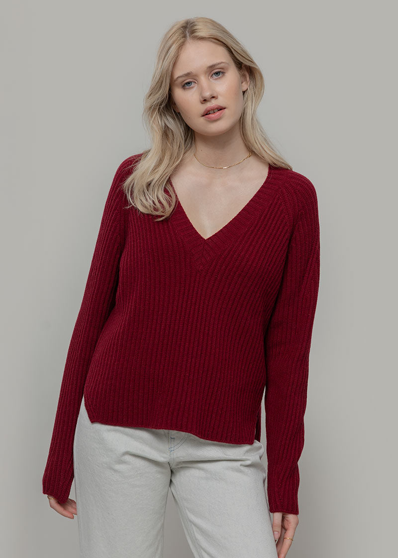 Maglia Scollo a V Donna Lana Manon - Rifò Lab Moda circolare made in Italy