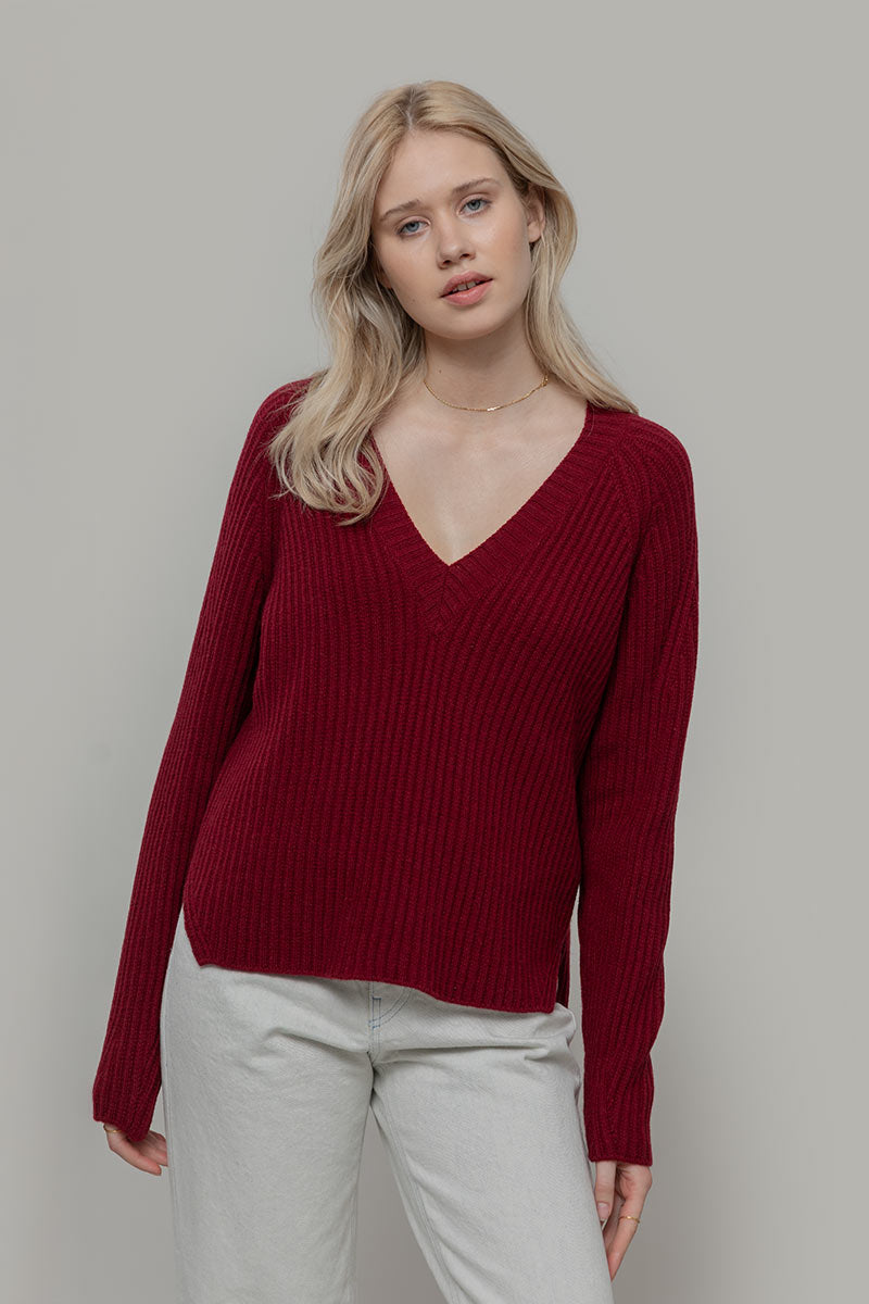 Maglia Scollo a V Donna Lana Manon - Rifò Lab Moda circolare made in Italy
