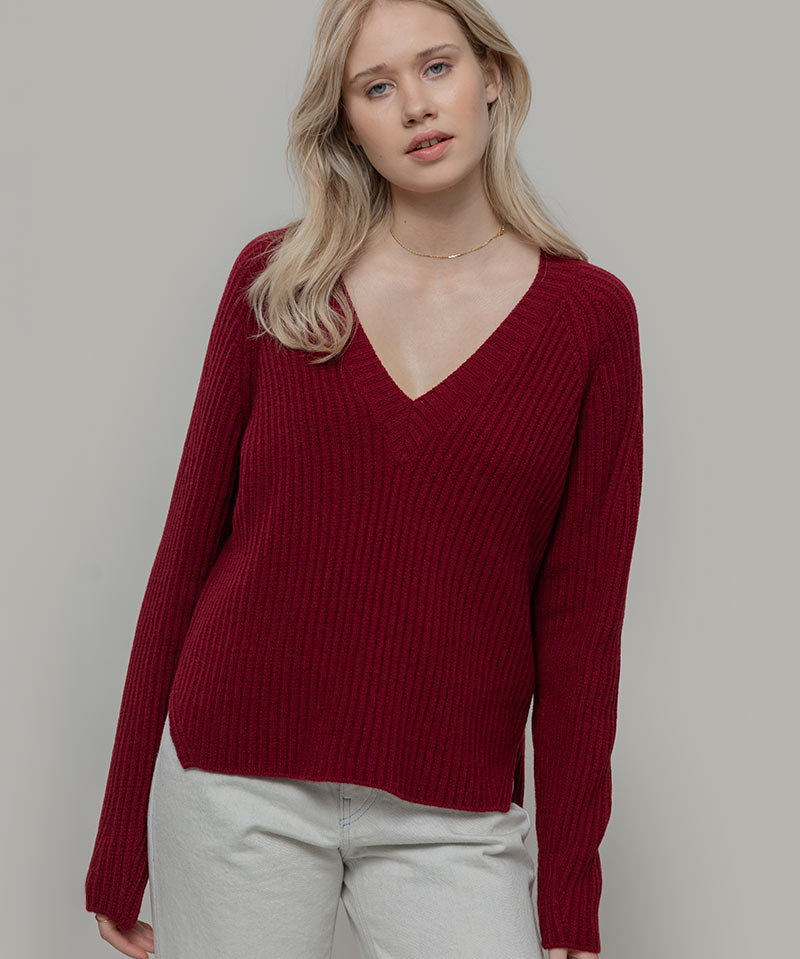 Maglia Scollo a V Donna Lana Manon - Rifò Lab Moda circolare made in Italy