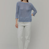Maglia Traforata Donna Maglia Cotone Crochet Carmen - Rifò Lab Moda circolare made in Italy