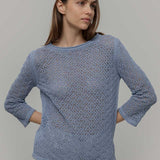 Maglia Traforata Donna Maglia Cotone Crochet Carmen - Rifò Lab Moda circolare made in Italy