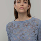 Maglia Traforata Donna Maglia Cotone Crochet Carmen - Rifò Lab Moda circolare made in Italy