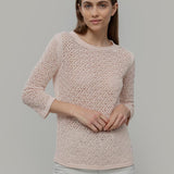 Maglia Traforata Donna Maglia Cotone Crochet Carmen - Rifò Lab Moda circolare made in Italy