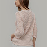 Maglia Traforata Donna Maglia Cotone Crochet Carmen - Rifò Lab Moda circolare made in Italy