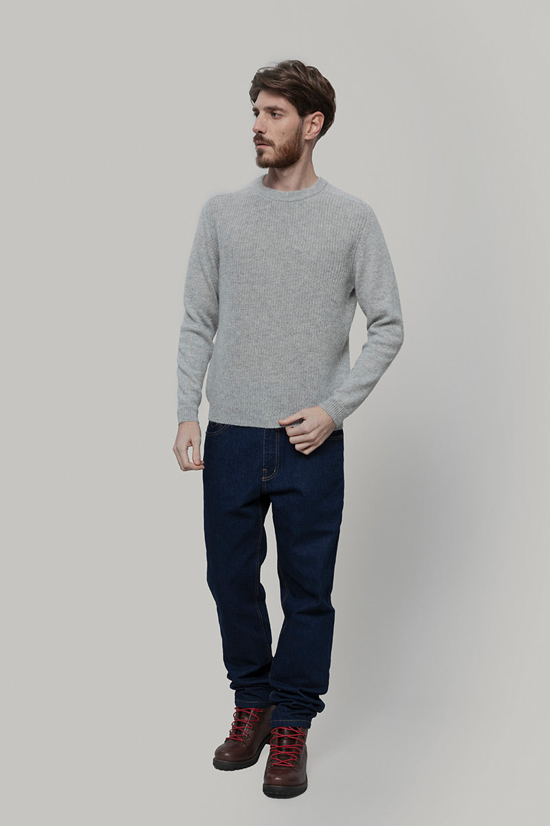 Maglione Uomo Alpaca Riciclata Grigio Silvano - Rifò Lab Moda circolare made in Italy