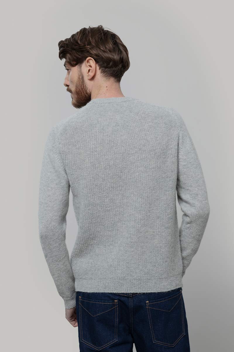Maglione Uomo Alpaca Riciclata Grigio Silvano - Rifò Lab Moda circolare made in Italy