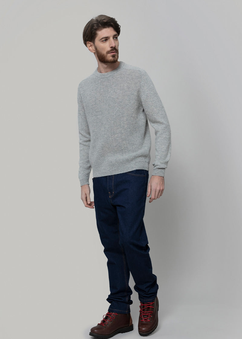 Maglione Uomo Alpaca Riciclata Grigio Silvano - Rifò Lab Moda circolare made in Italy