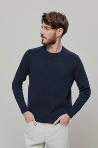 Maglione Uomo Alpaca Riciclata Blu Silvano - Rifò Lab Moda circolare made in Italy