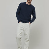 Maglione Uomo Alpaca Riciclata Blu Silvano - Rifò Lab Moda circolare made in Italy