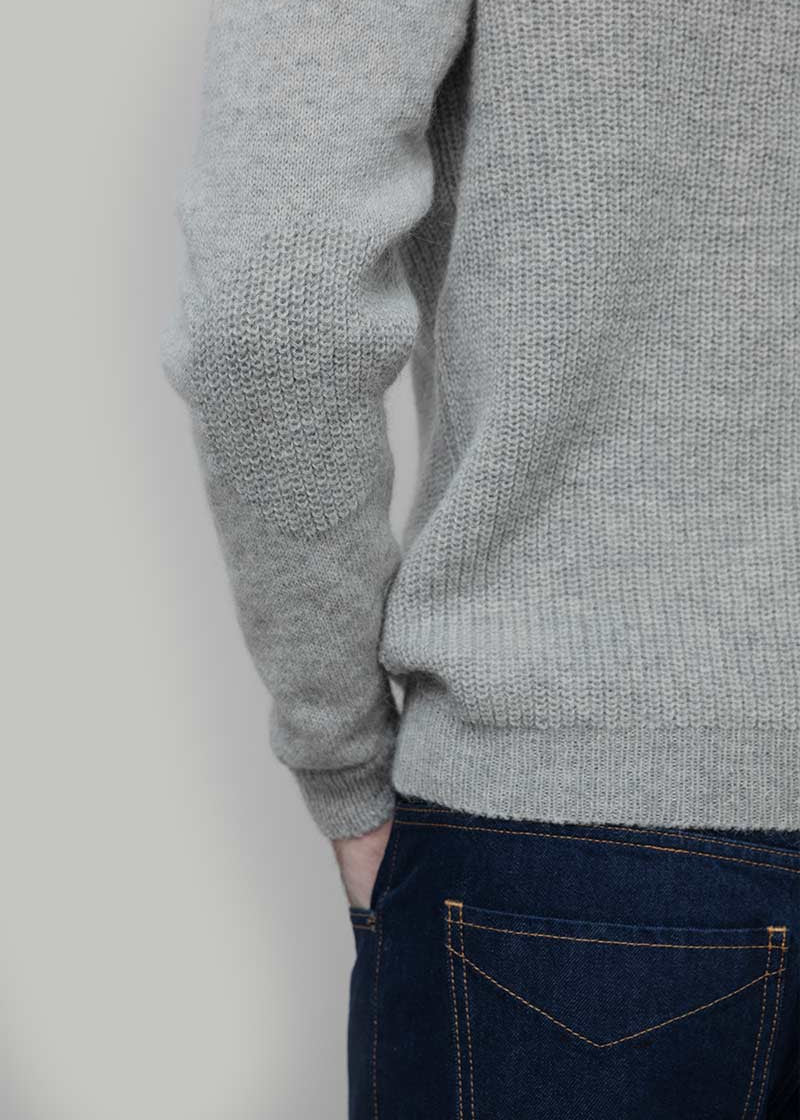 Maglione Uomo Alpaca Riciclata Grigio Silvano - Rifò Lab Moda circolare made in Italy