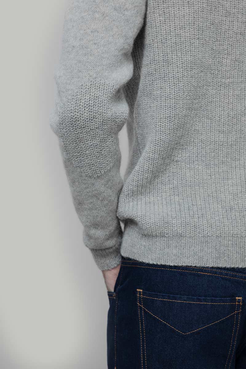 Maglione Uomo Alpaca Riciclata Grigio Silvano - Rifò Lab Moda circolare made in Italy