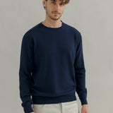 Maglia Girocollo Cashmere Rigenerato Uomo Blu - Rifò