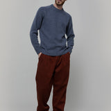 Maglia Cashmere Uomo Donegal Girocollo Blu Biagio - Rifò Lab Moda circolare made in Italy