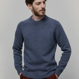 Maglia Cashmere Uomo Donegal Girocollo Blu Biagio - Rifò Lab Moda circolare made in Italy