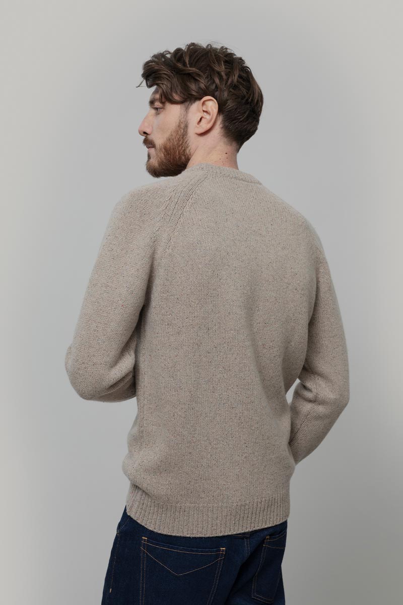 Maglia Cashmere Uomo Donegal Girocollo Biagio - Rifò Lab Moda circolare made in Italy