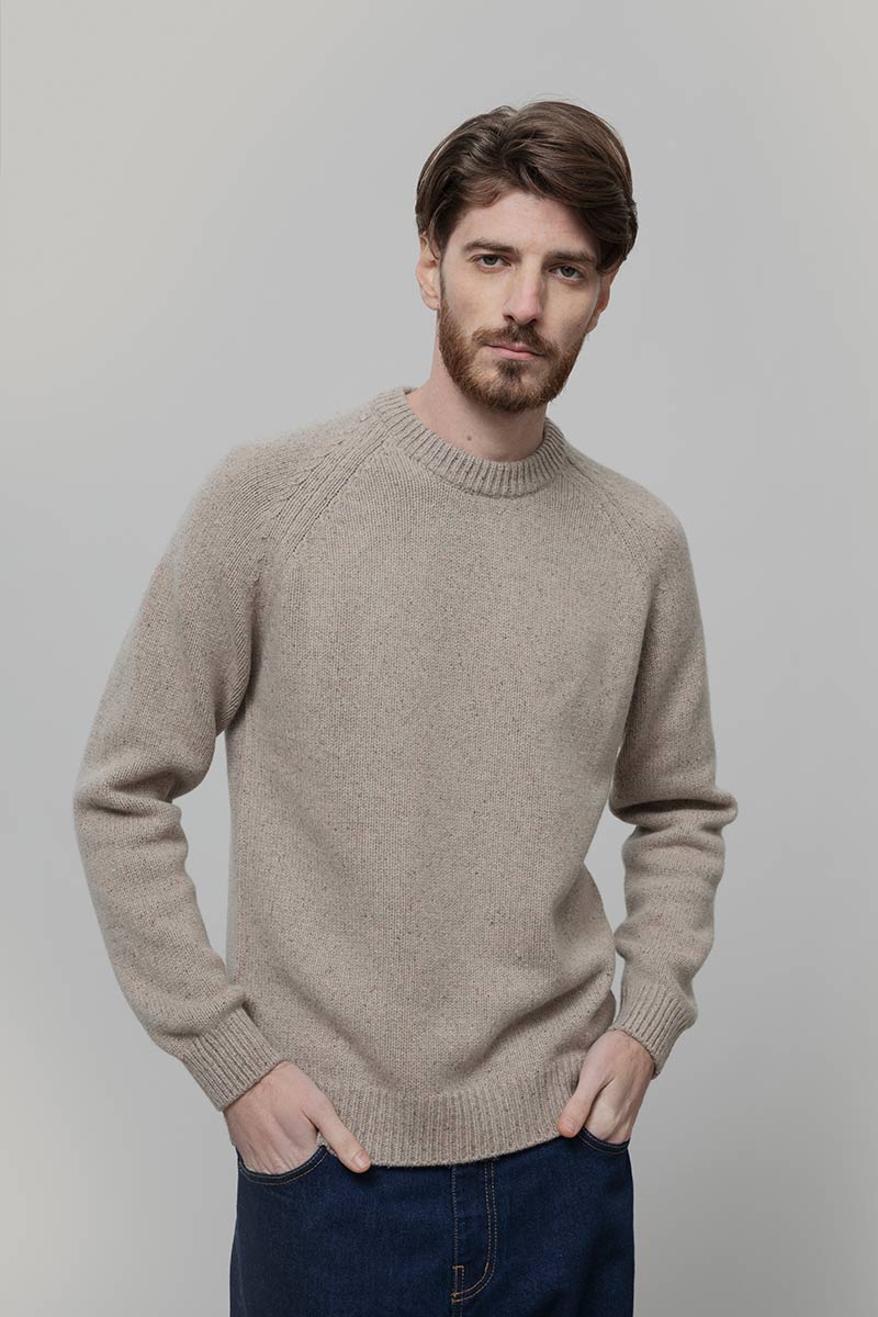 Maglia Cashmere Uomo Donegal Girocollo Biagio - Rifò Lab Moda circolare made in Italy