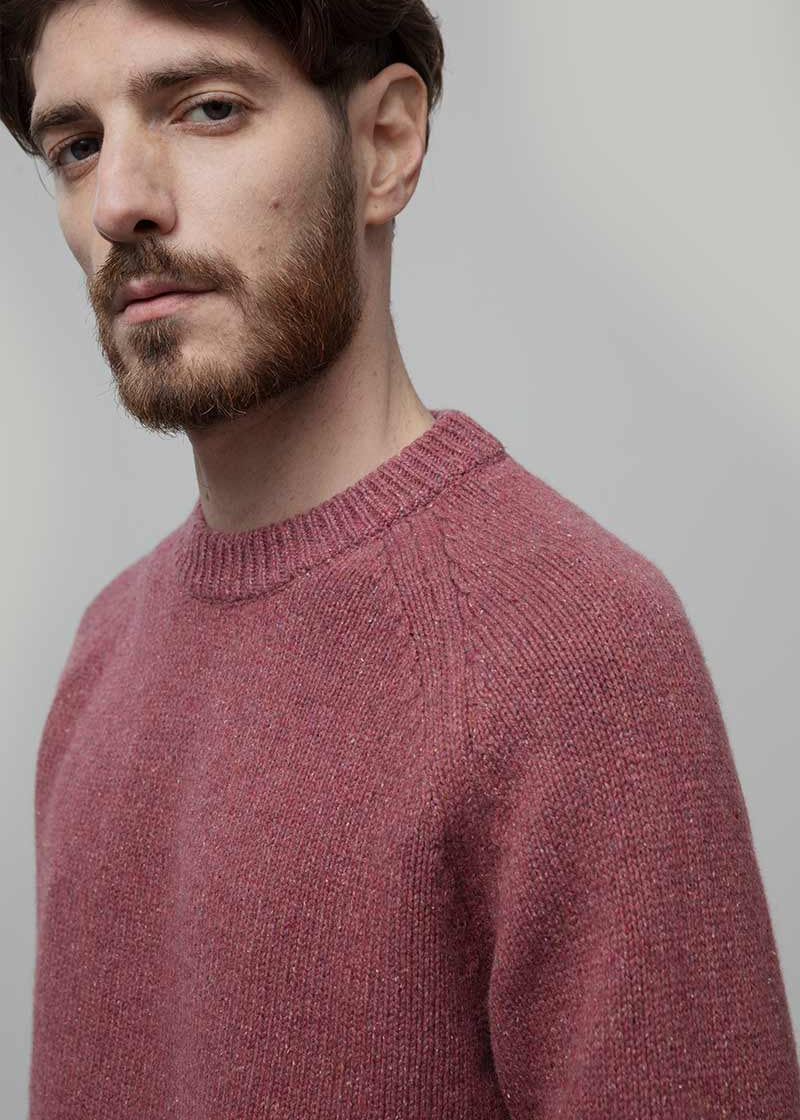 Maglia Cashmere Uomo Donegal Girocollo Biagio - Rifò Lab Moda circolare made in Italy