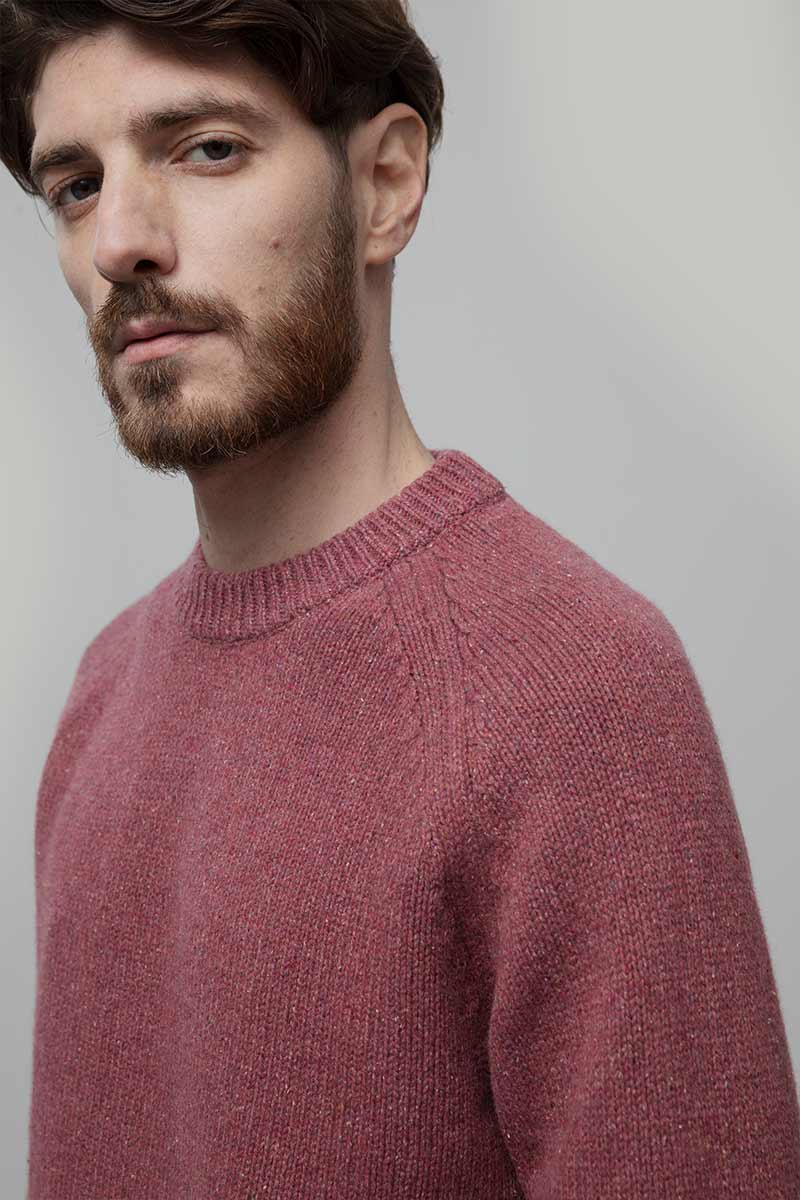 Maglia Cashmere Uomo Donegal Girocollo Biagio - Rifò Lab Moda circolare made in Italy
