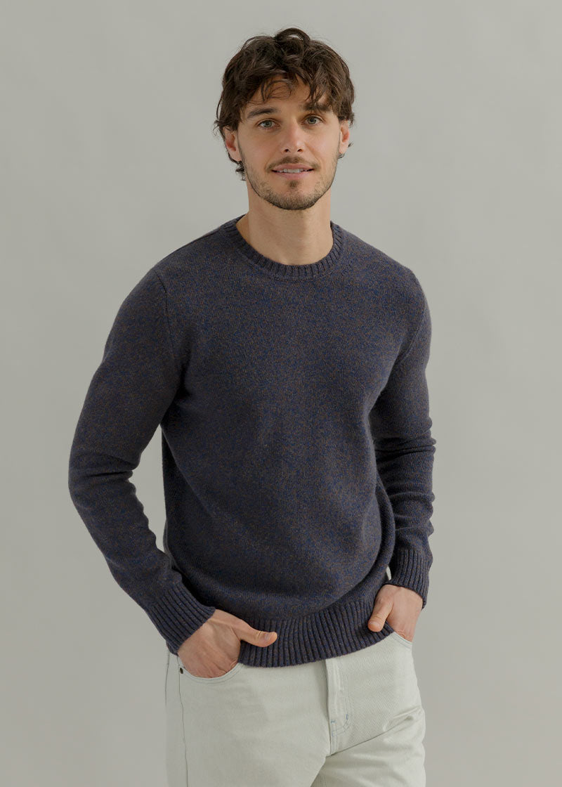 Maglione Cashmere Girocollo Uomo Romeo - Rifò Lab Moda circolare made in Italy
Blu Violato