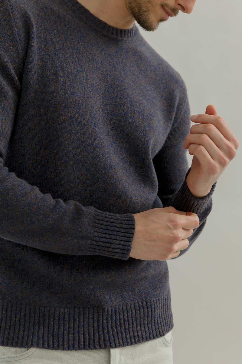 Maglione Cashmere Girocollo Uomo Romeo - Rifò Lab Moda circolare made in Italy
Blu Violato