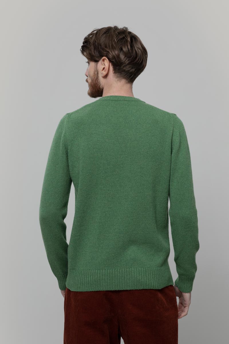 Maglione Cashmere Girocollo Uomo Romeo - Rifò Lab Moda circolare made in Italy
Verde Bietola