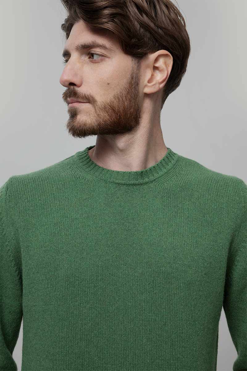 Maglione Cashmere Girocollo Uomo Romeo - Rifò Lab Moda circolare made in Italy
Verde Bietola
