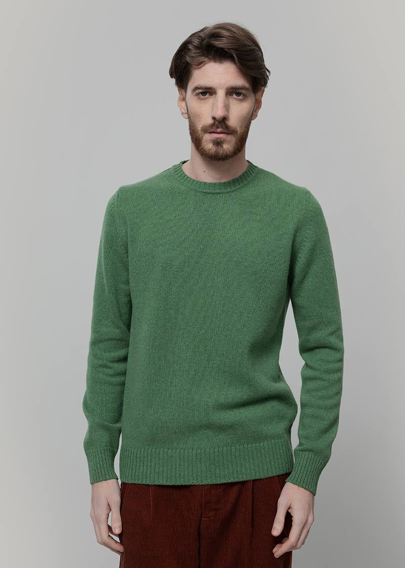 Maglione Cashmere Girocollo Uomo Romeo - Rifò Lab Moda circolare made in Italy
Verde Bietola