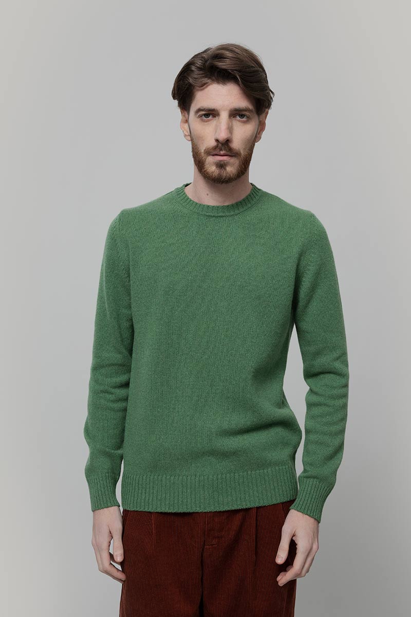 Maglione Cashmere Girocollo Uomo Romeo - Rifò Lab Moda circolare made in Italy
Verde Bietola